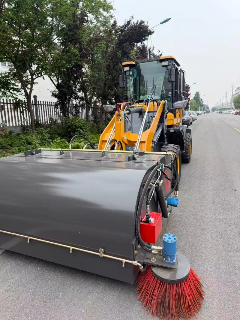 Loader sweeper working