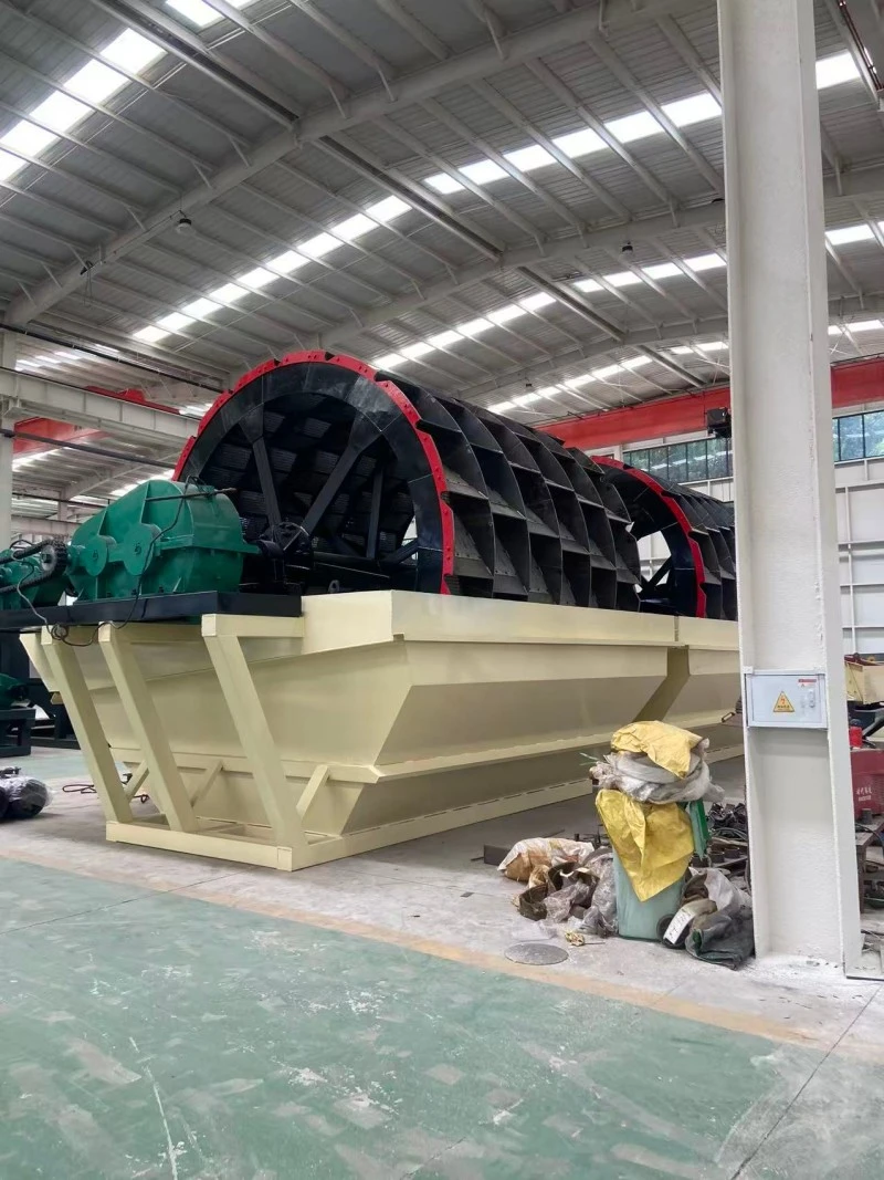 Double wheel bucket sand washer front view