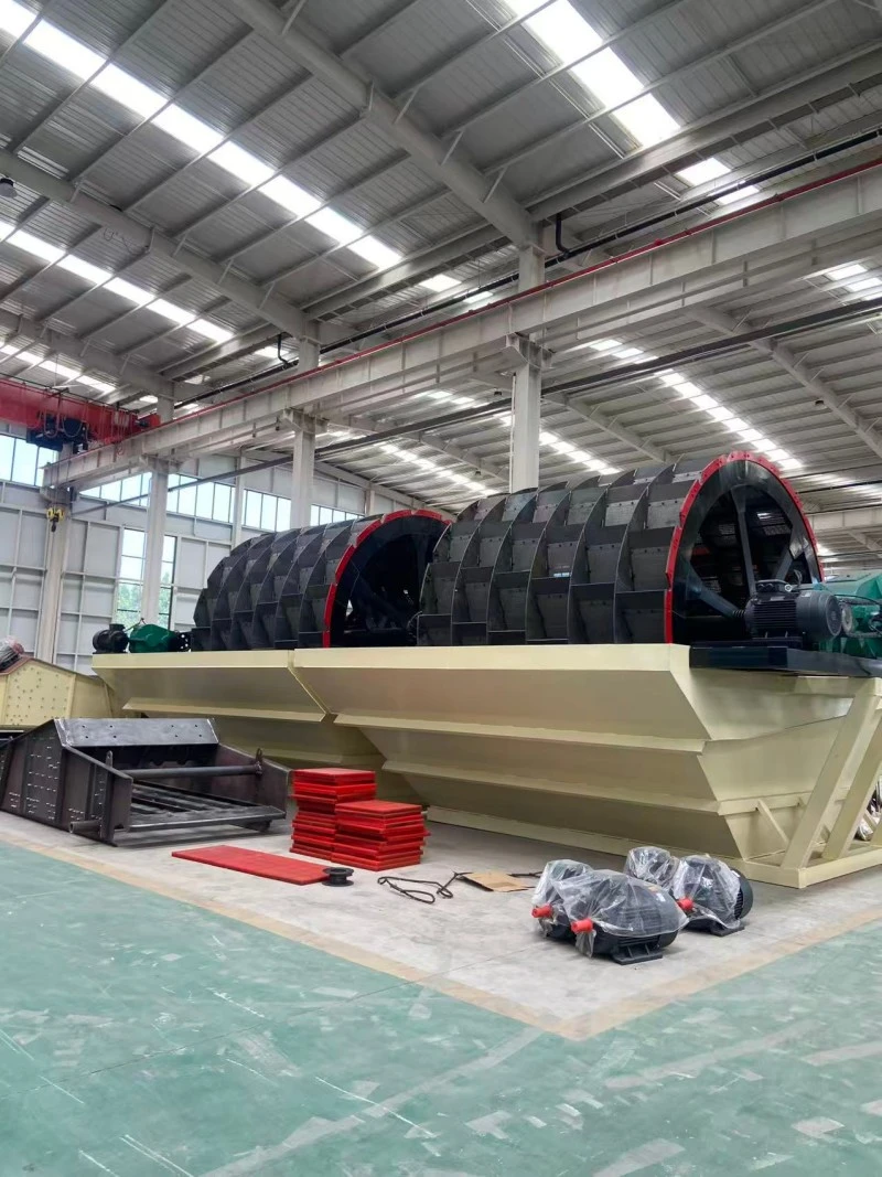 Double wheel bucket sand washer side view