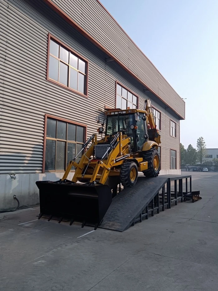 3CX backhoe loader in landscaping