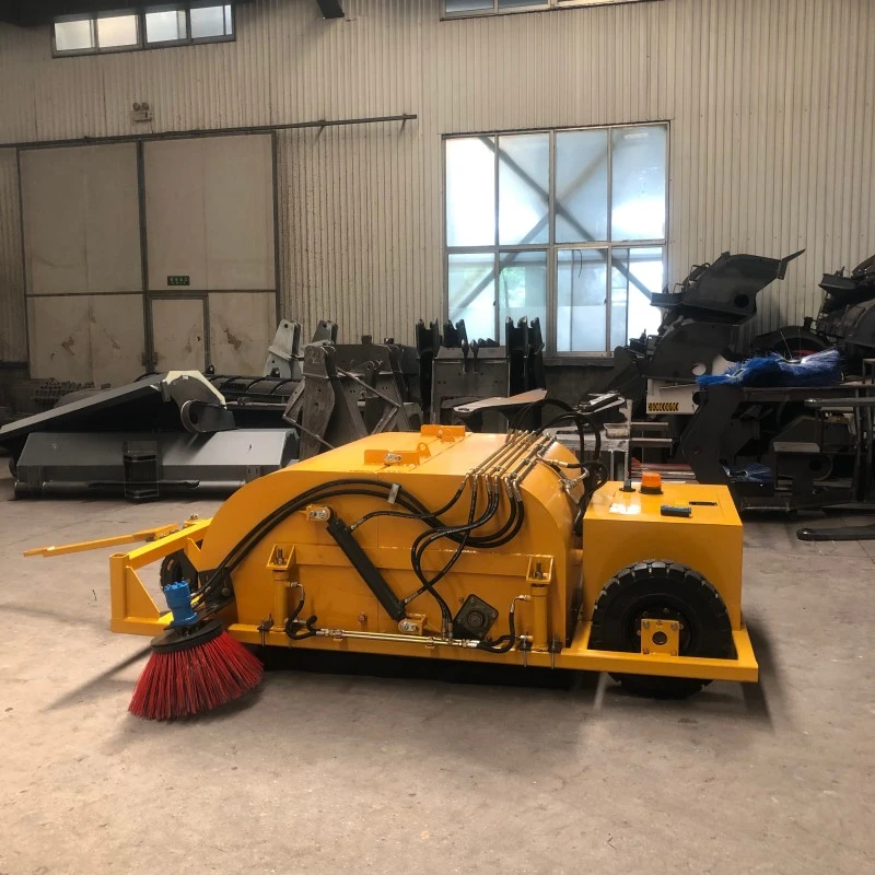Towed trailer sweeper side view